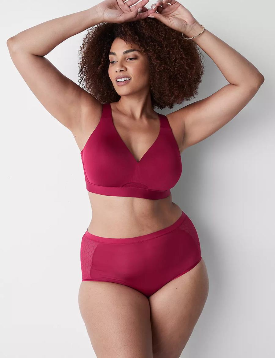 Lane Bryant No-Show Full with Lace Women Briefs Red | DDR494XT