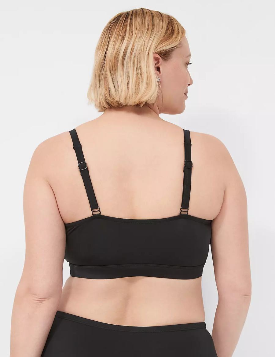 Lane Bryant No-Wire Women Bikini Top Black | XBH9884MV