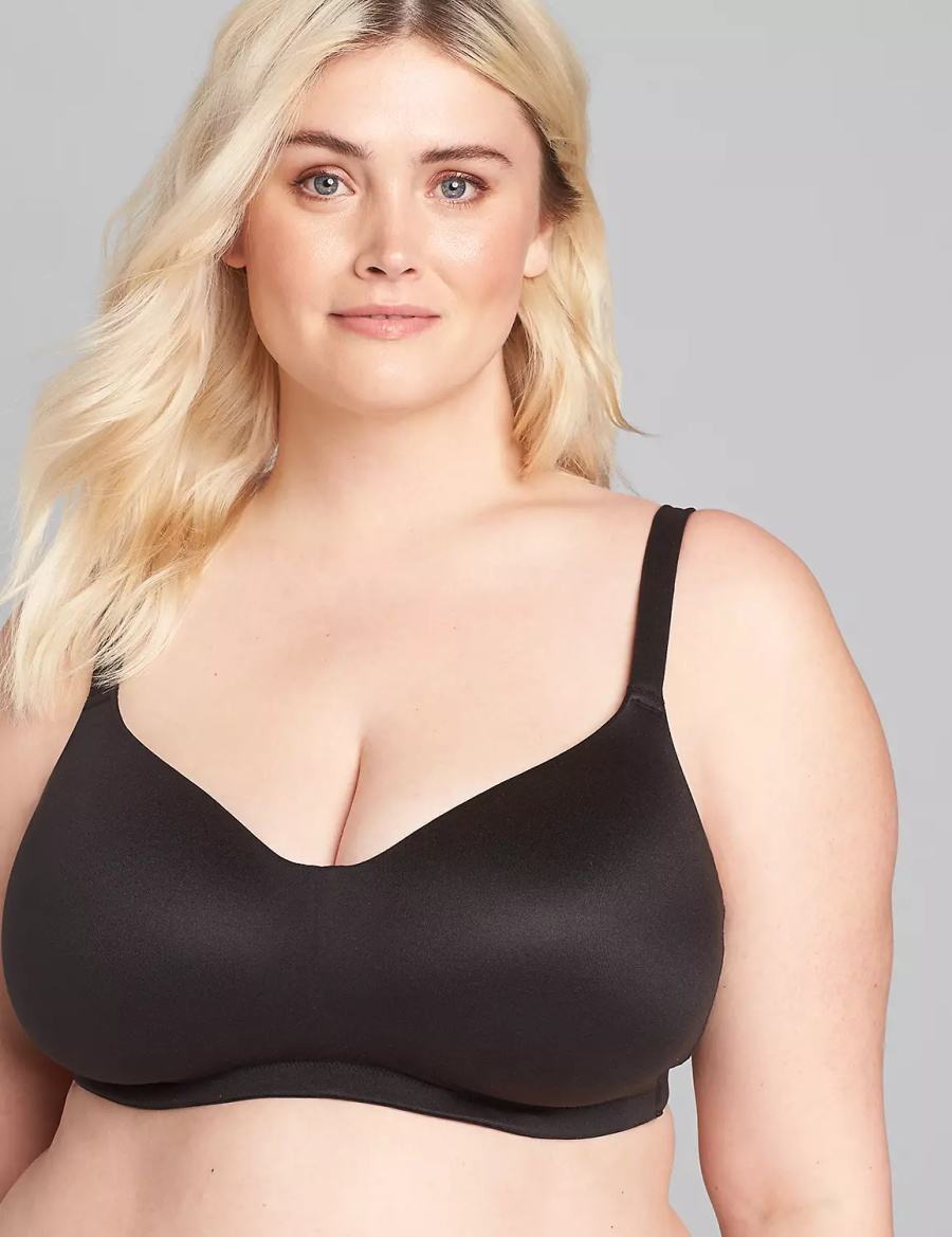 Lane Bryant No-Wire Women Bralettes Black | XWU7513BH