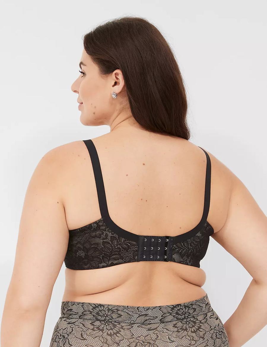 Lane Bryant No-Wire with Lace Women Bralettes Black | RTU2282UF