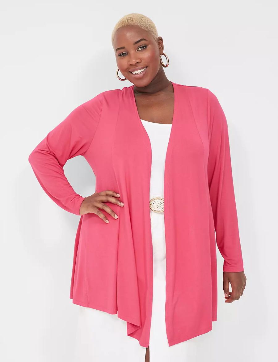 Lane Bryant Open-Front Fit & Flare Overpiece Women Robe Pink | LQU1841XP