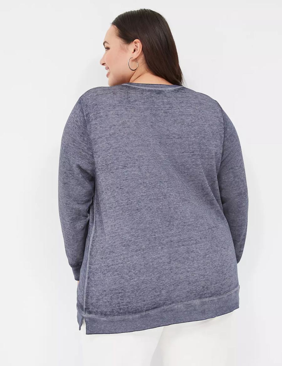 Lane Bryant Optimist Graphic Women Sweatshirts Blue | WZC9633PV