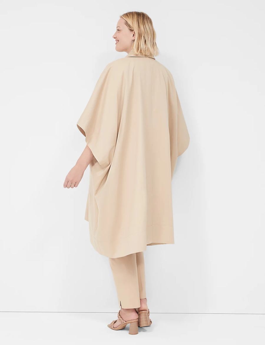 Lane Bryant Oversized Trench Poncho Women Ponchos Khaki | TWE2931EP