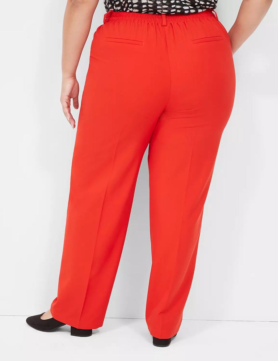 Lane Bryant Perfect Drape Pull-On Straight Women Pants Red | SXM5790YF