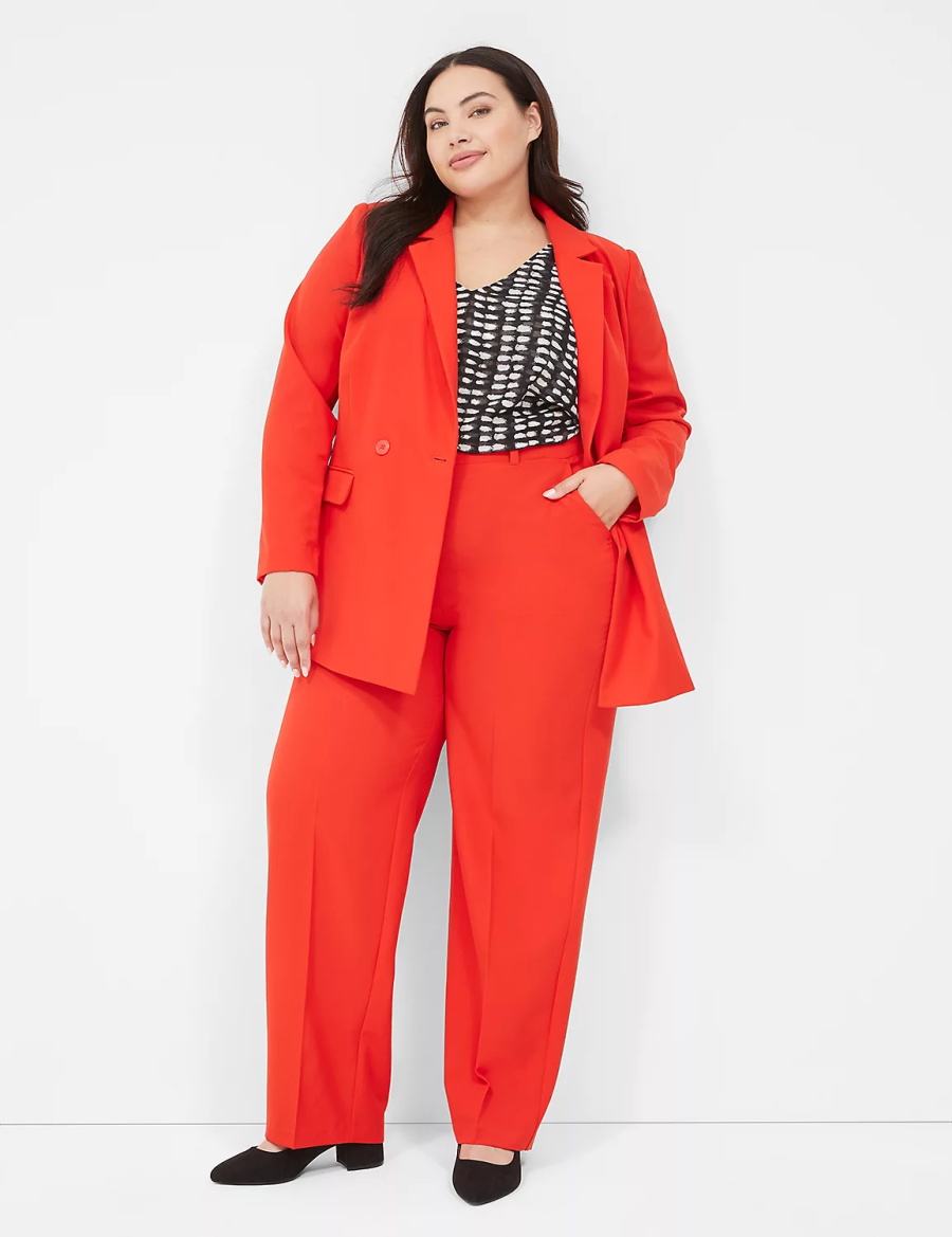 Lane Bryant Perfect Drape Pull-On Straight Women Pants Red | SXM5790YF