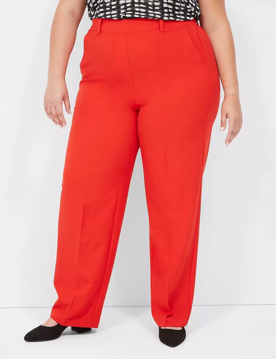 Lane Bryant Perfect Drape Pull-On Straight Women Pants Red | SXM5790YF