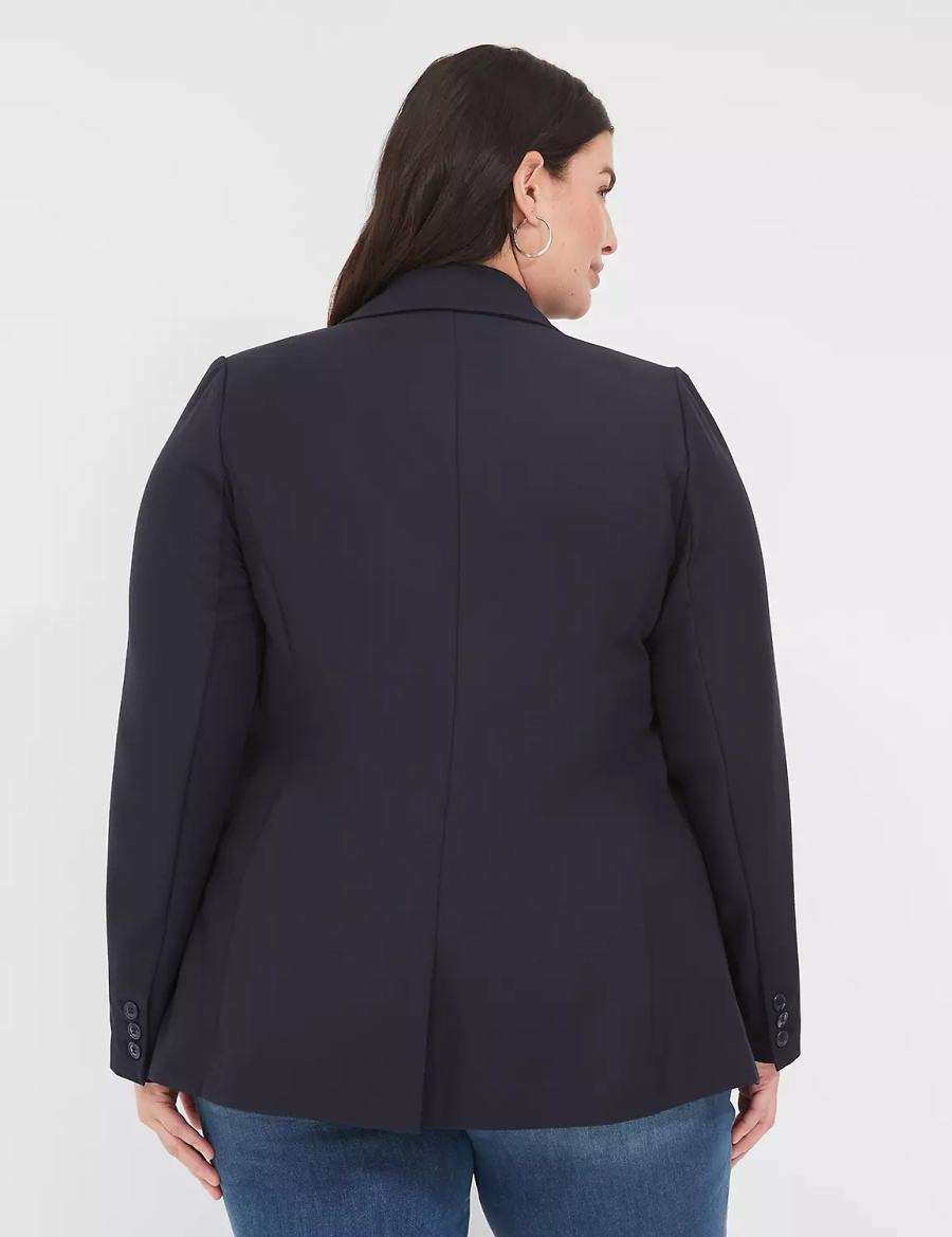 Lane Bryant Perfect Drape Women Blazers Blue | TIW7735KF