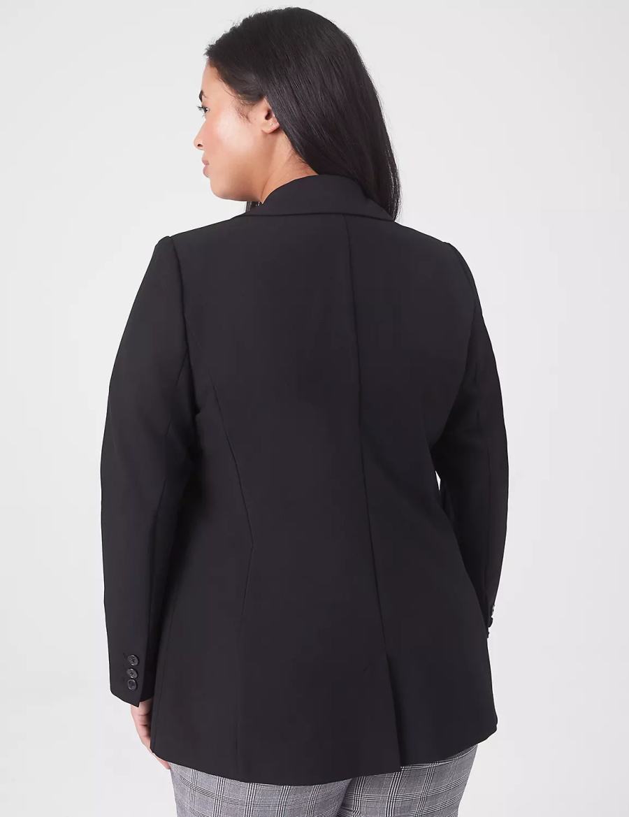 Lane Bryant Perfect Drape Women Blazers Black | CTX1724XW