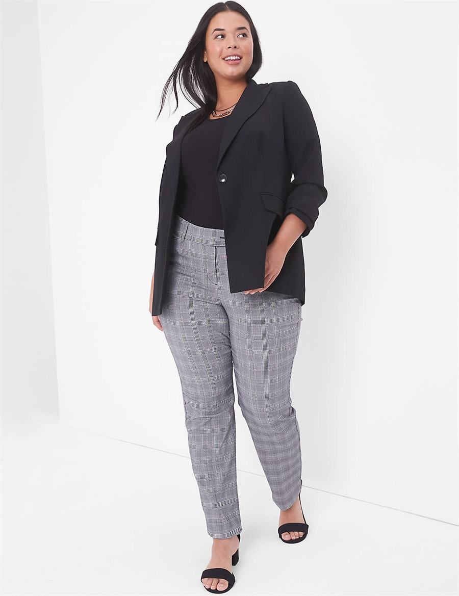 Lane Bryant Perfect Drape Women Blazers Black | CTX1724XW