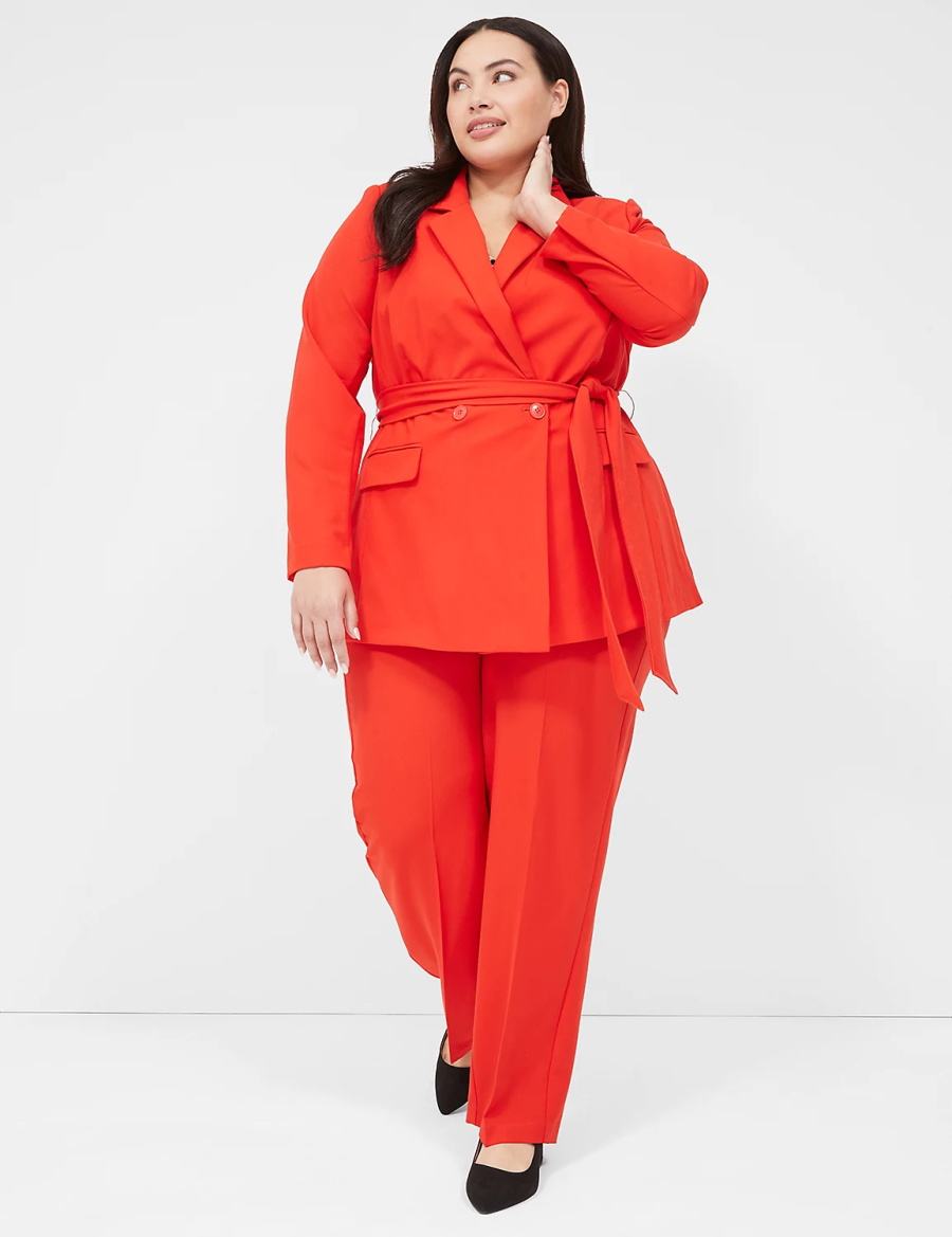 Lane Bryant Perfect Drapeed Women Blazers Red | KCV6554MI