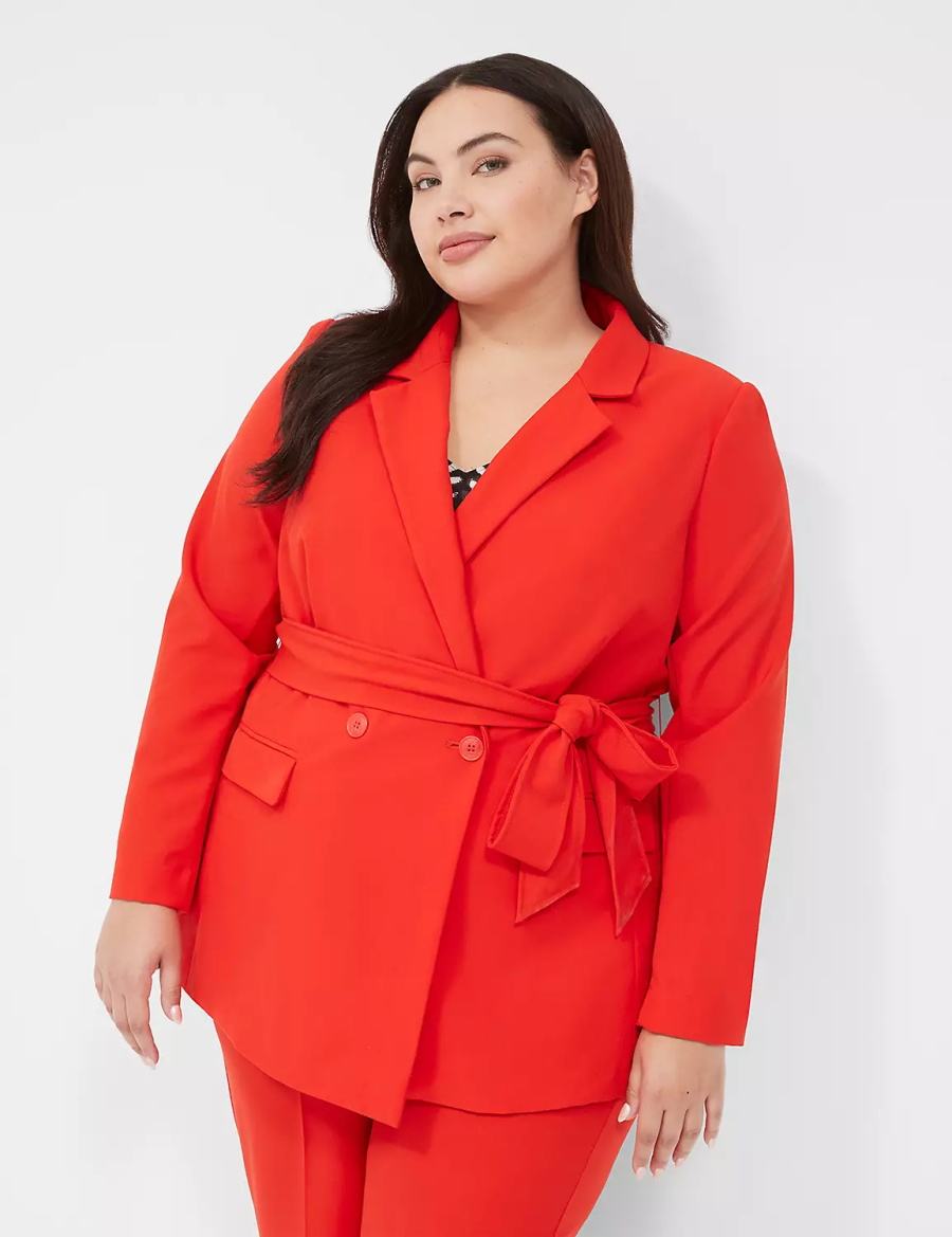 Lane Bryant Perfect Drapeed Women Blazers Red | KCV6554MI