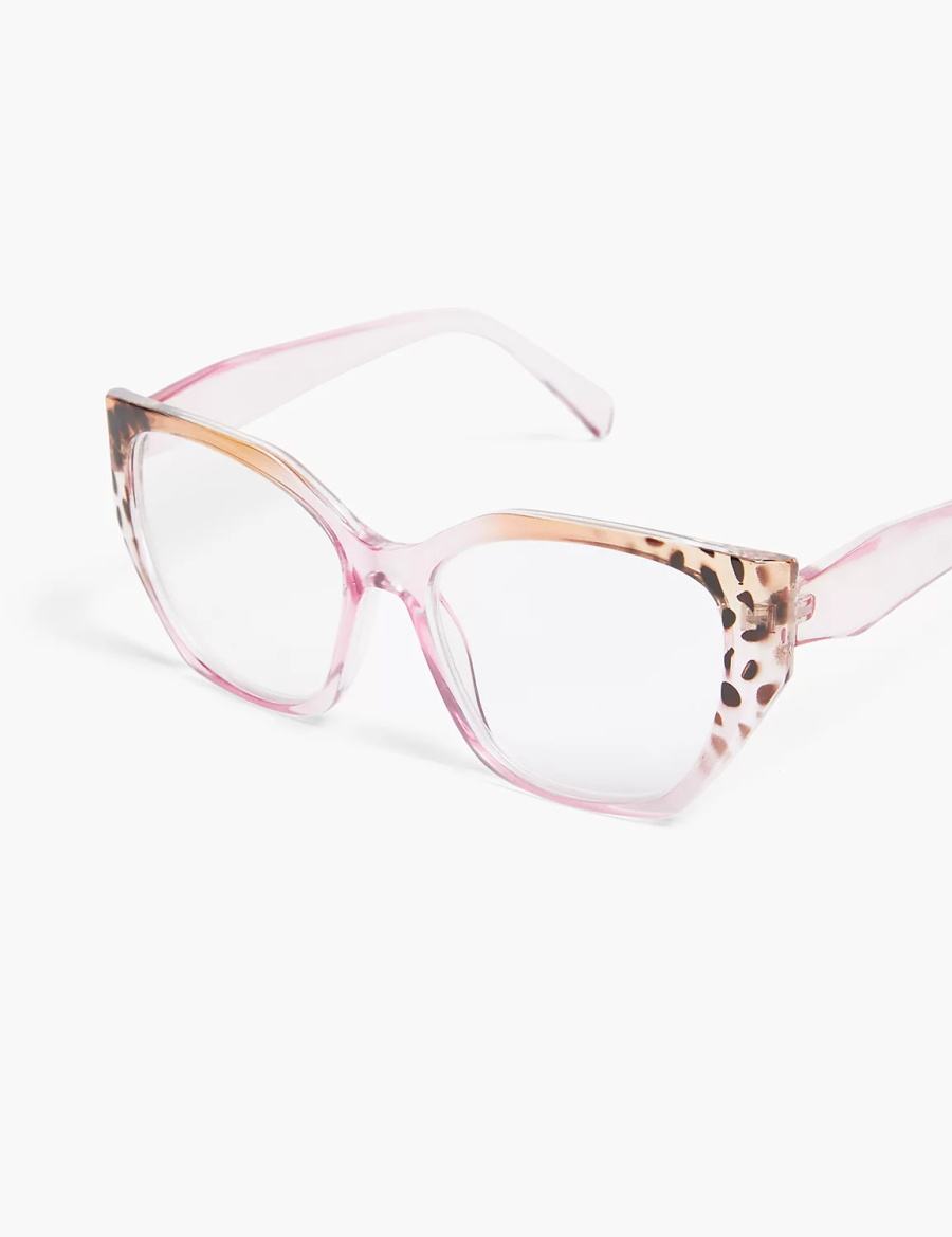 Lane Bryant Pink & Cheetah Print Jelly Cateye Reading Women Glasses Pink | QQU364PC