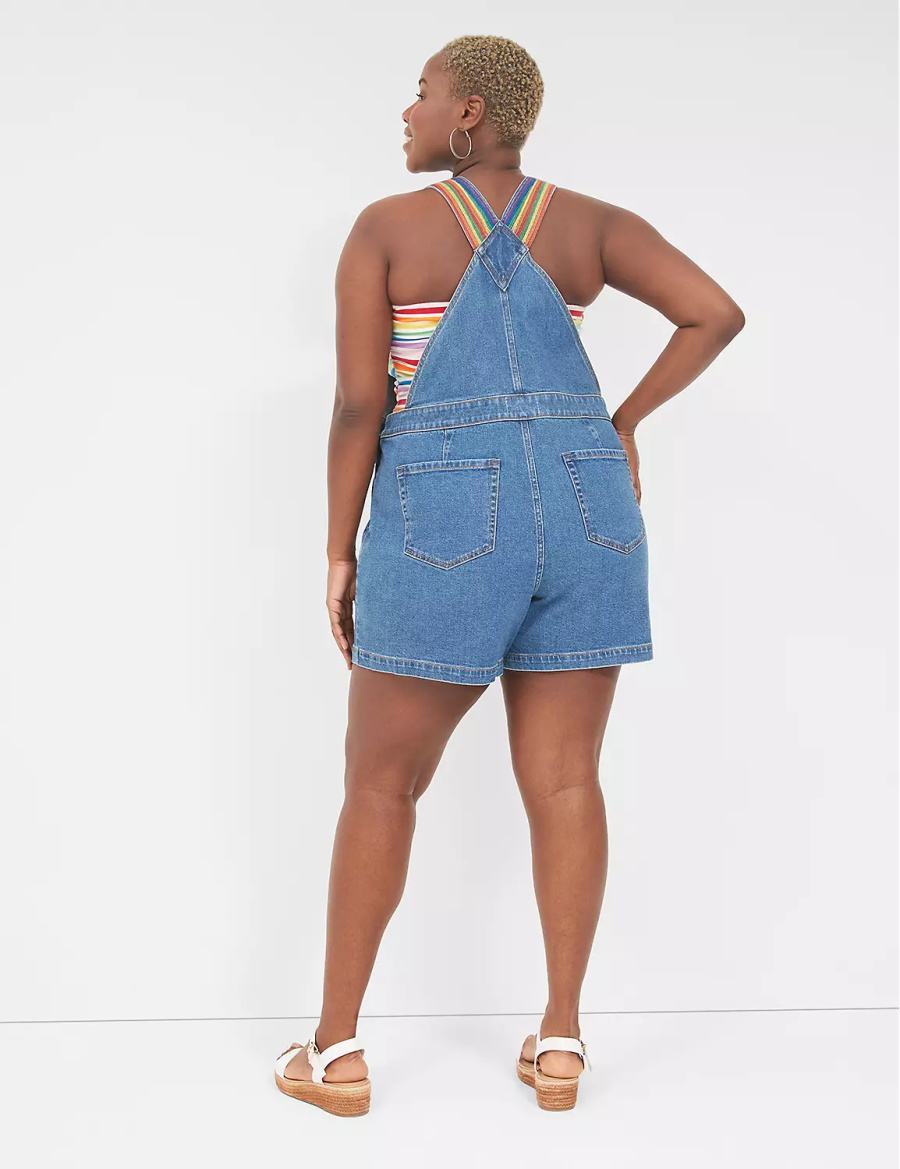 Lane Bryant Pride Boyfriend Denim Women Overall Blue | LBB3054SE