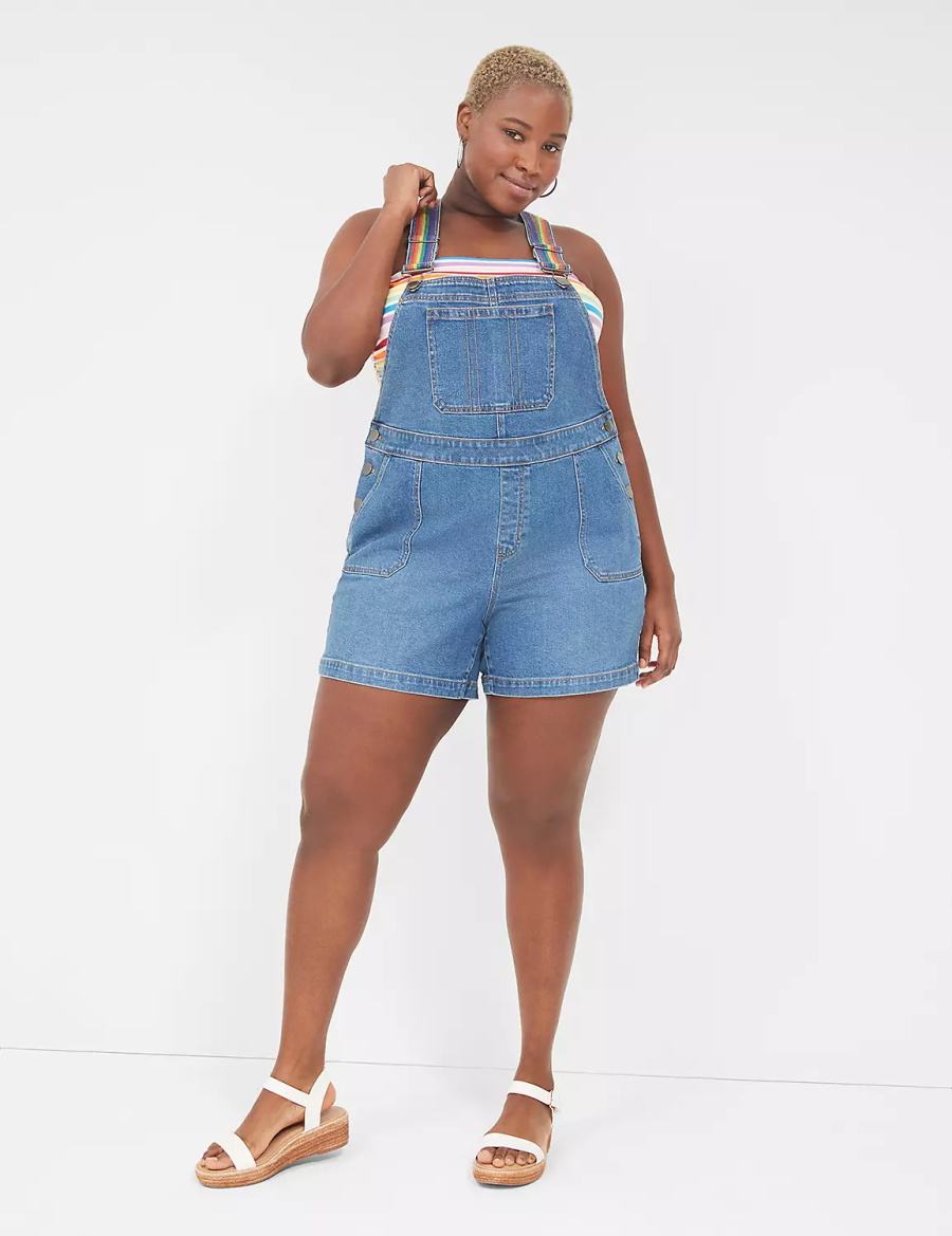 Lane Bryant Pride Boyfriend Denim Women Overall Blue | LBB3054SE