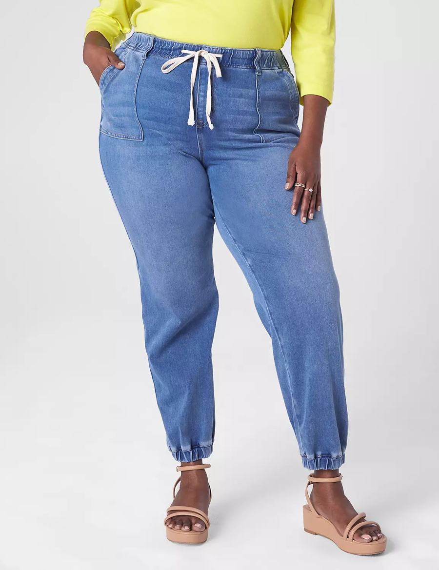 Lane Bryant Pull-On Boyfriend Jogger Women Jeans Blue | SQY9087DD