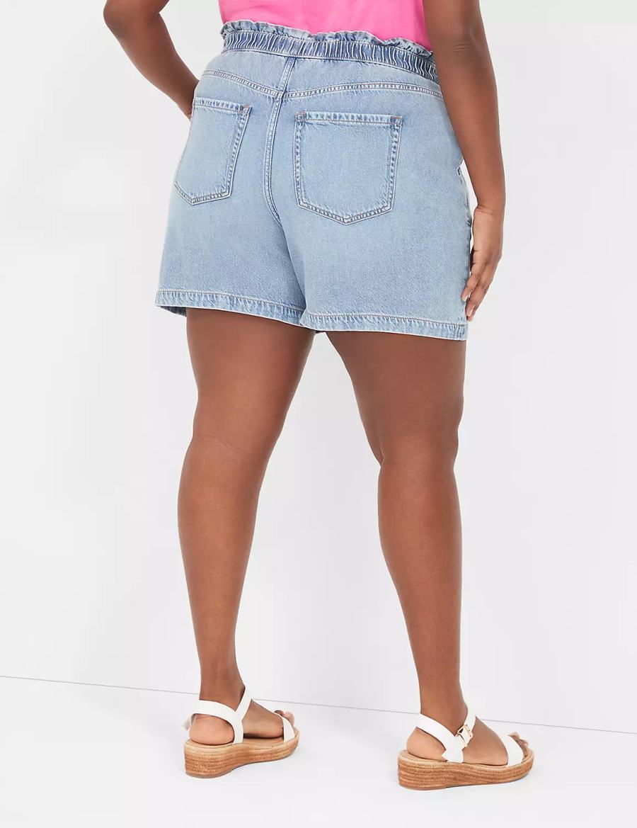 Lane Bryant Pull-On Fit Flirty Jean Women Shorts Light Blue | UJN807LN