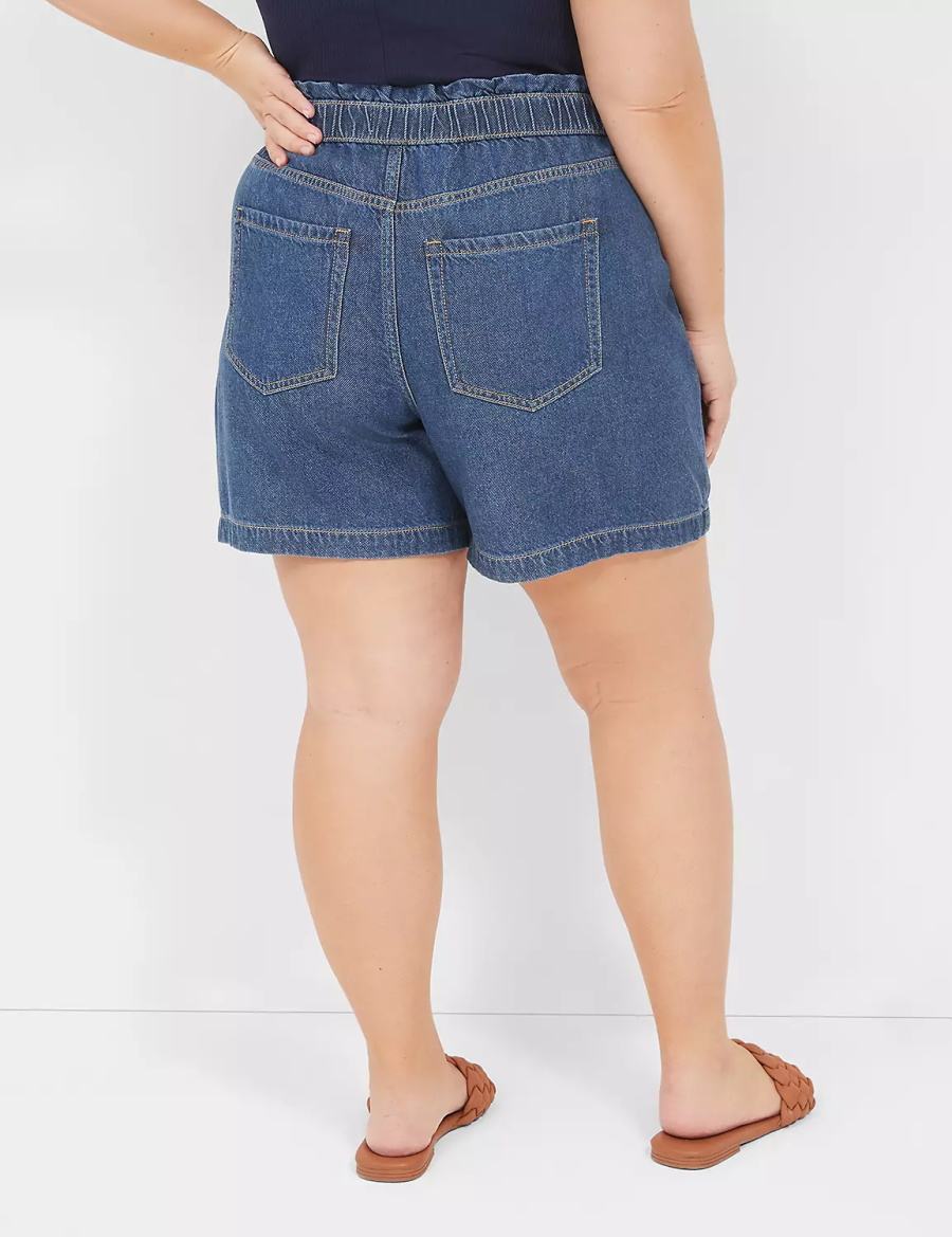 Lane Bryant Pull-On Fit Flirty Jean Women Shorts Blue | WYV1032UD