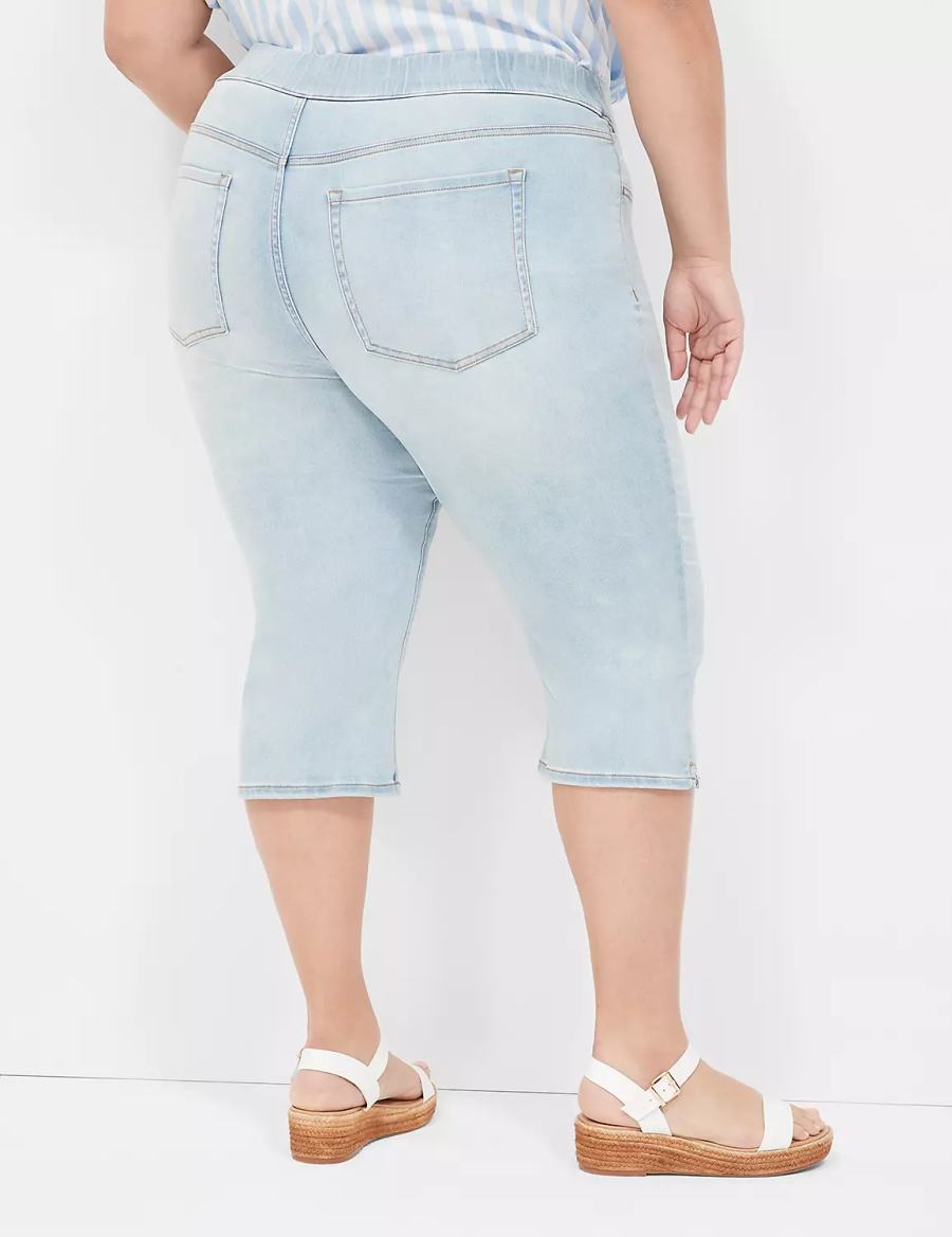 Lane Bryant Pull-On Fit High-Rise Pedal Women Jeggings Light Blue | YLE8346JK