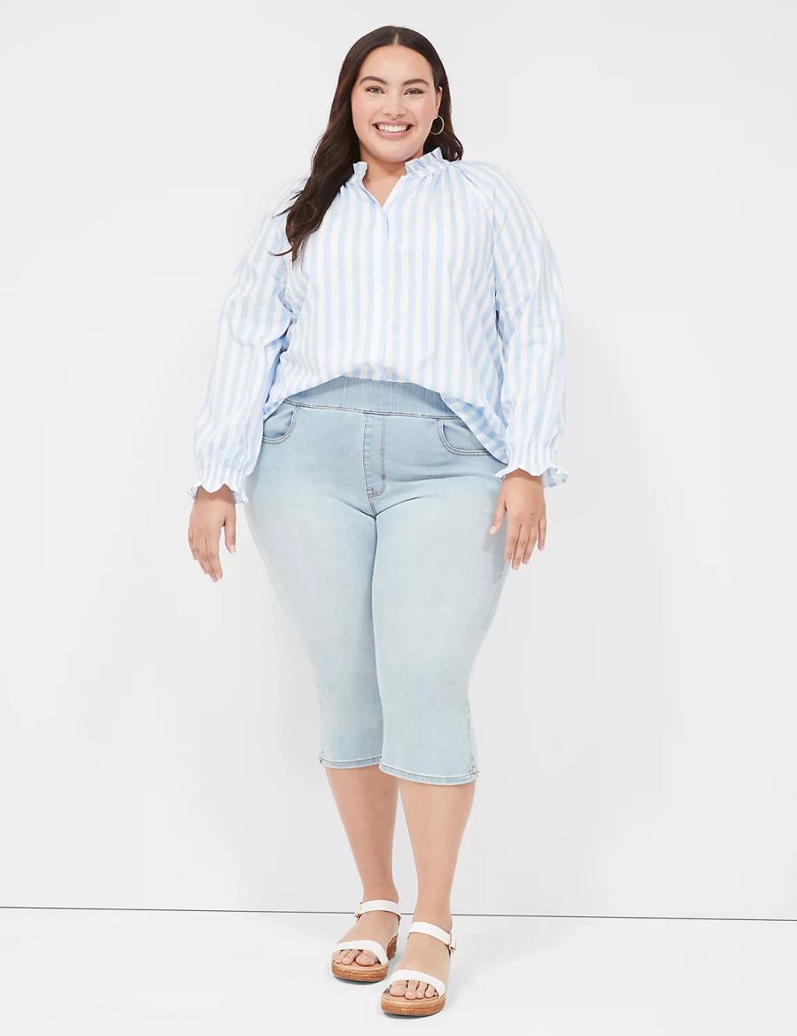 Lane Bryant Pull-On Fit High-Rise Pedal Women Jeggings Light Blue | YLE8346JK