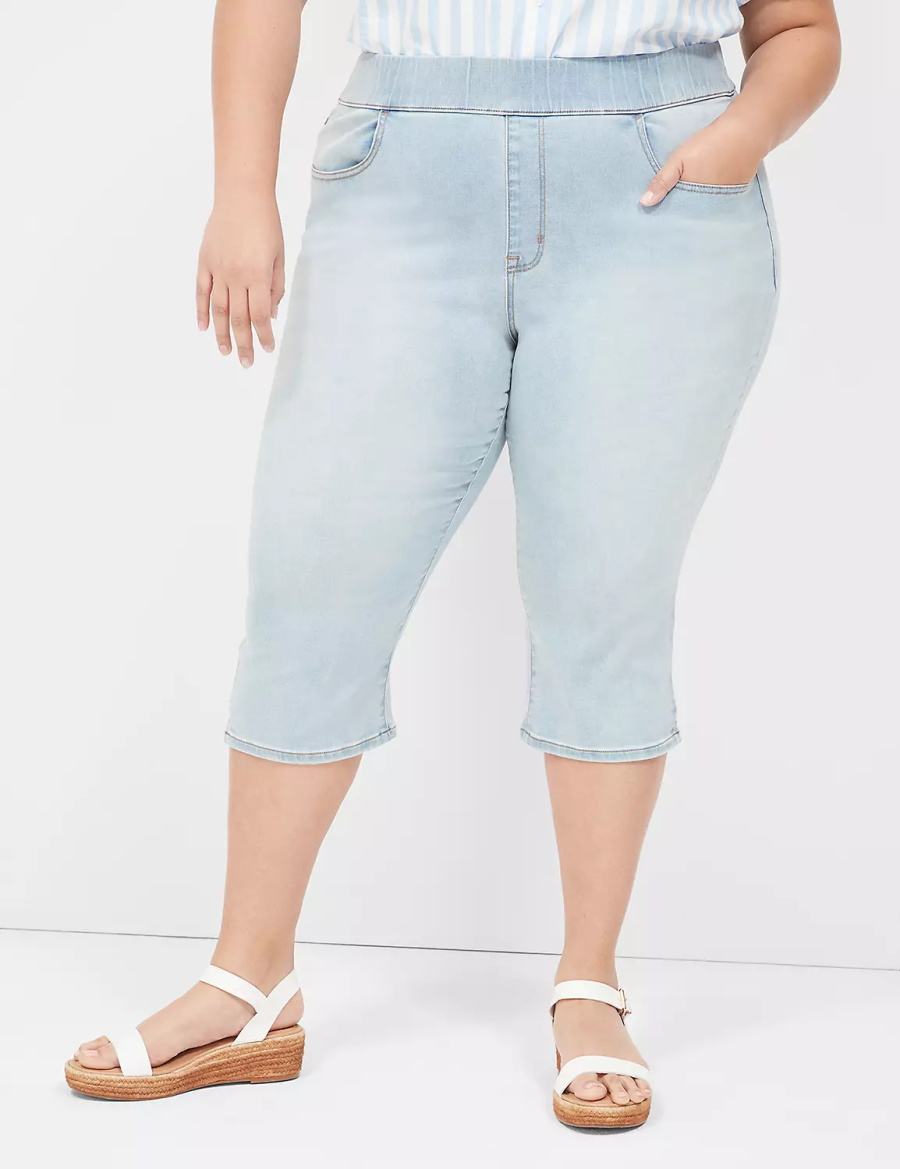 Lane Bryant Pull-On Fit High-Rise Pedal Women Jeggings Light Blue | YLE8346JK