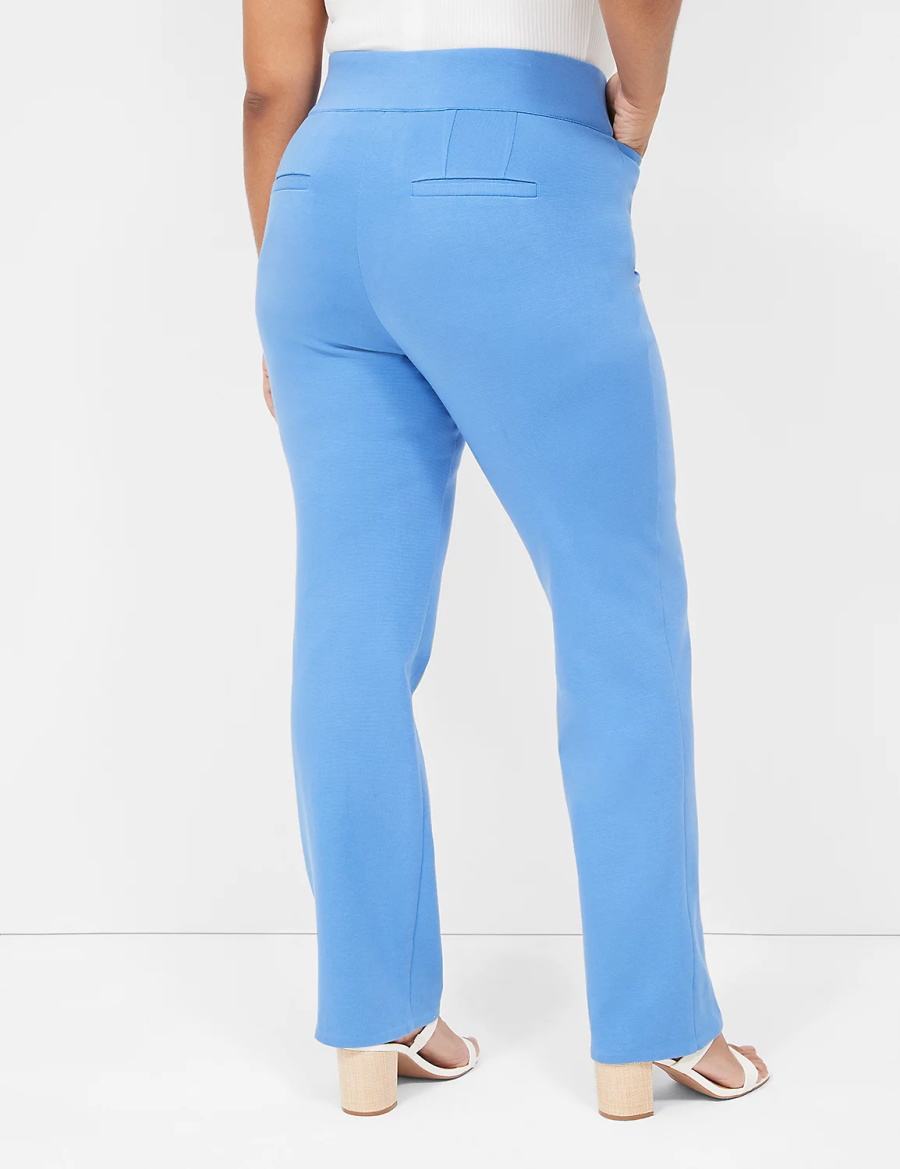 Lane Bryant Pull-On Ottoman Ponte Straight Leg Women Pants Blue | MJU7576KG