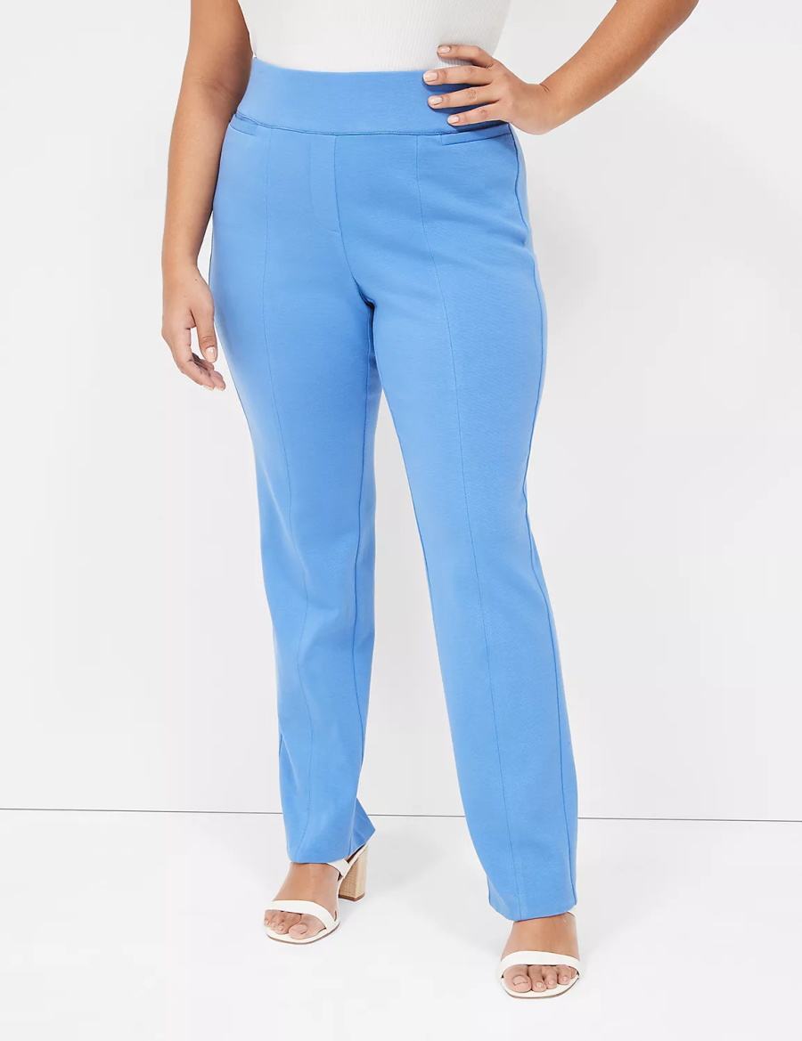 Lane Bryant Pull-On Ottoman Ponte Straight Leg Women Pants Blue | MJU7576KG