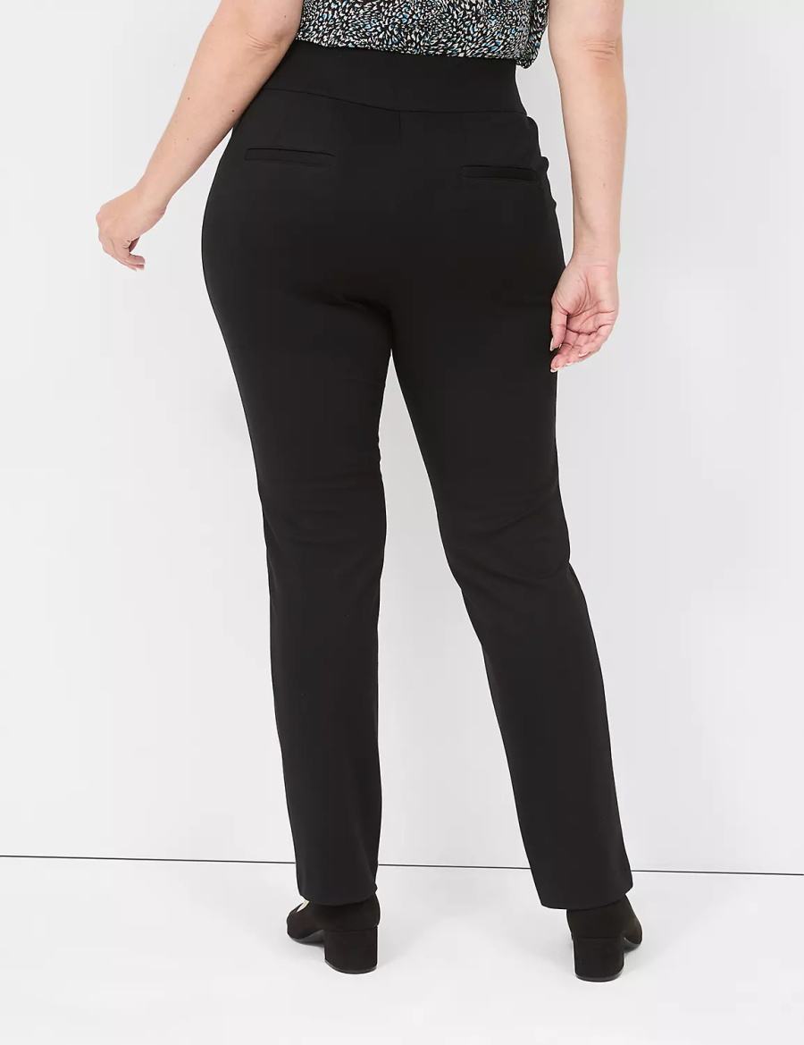 Lane Bryant Pull-On Ponte Straight Women Pants Black | VWY621RV