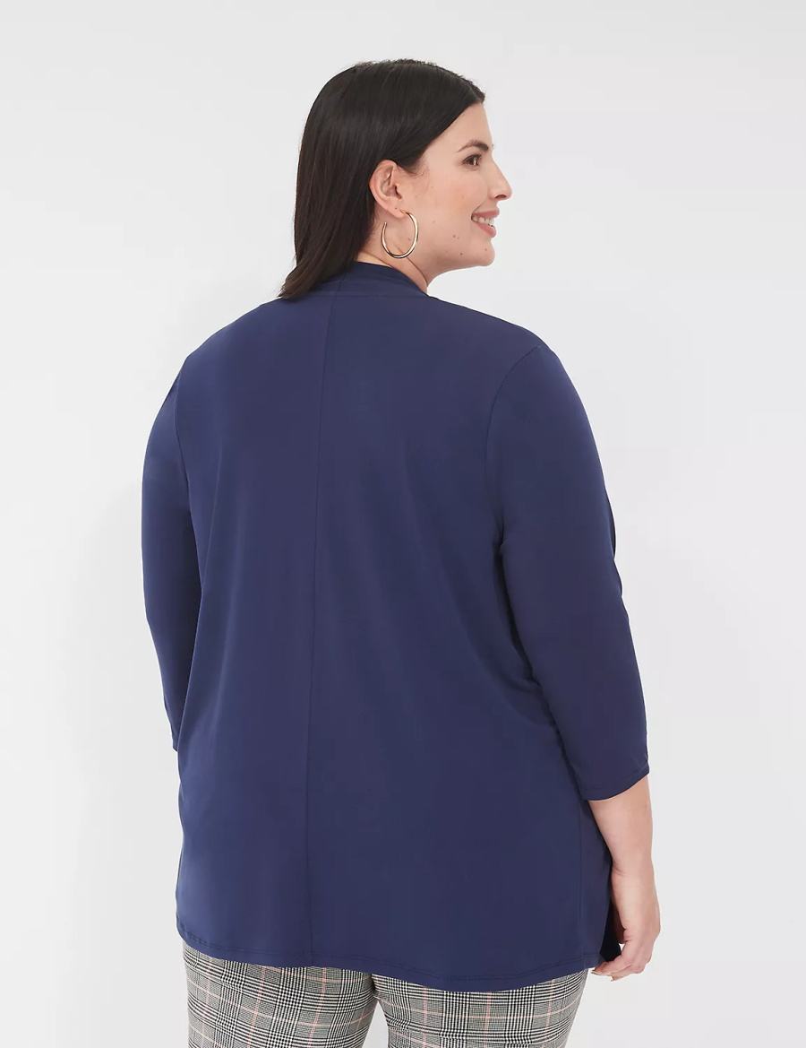 Lane Bryant Relaxed 3/4-Sleeve Overpiece Women Robe Blue | SKI315XM