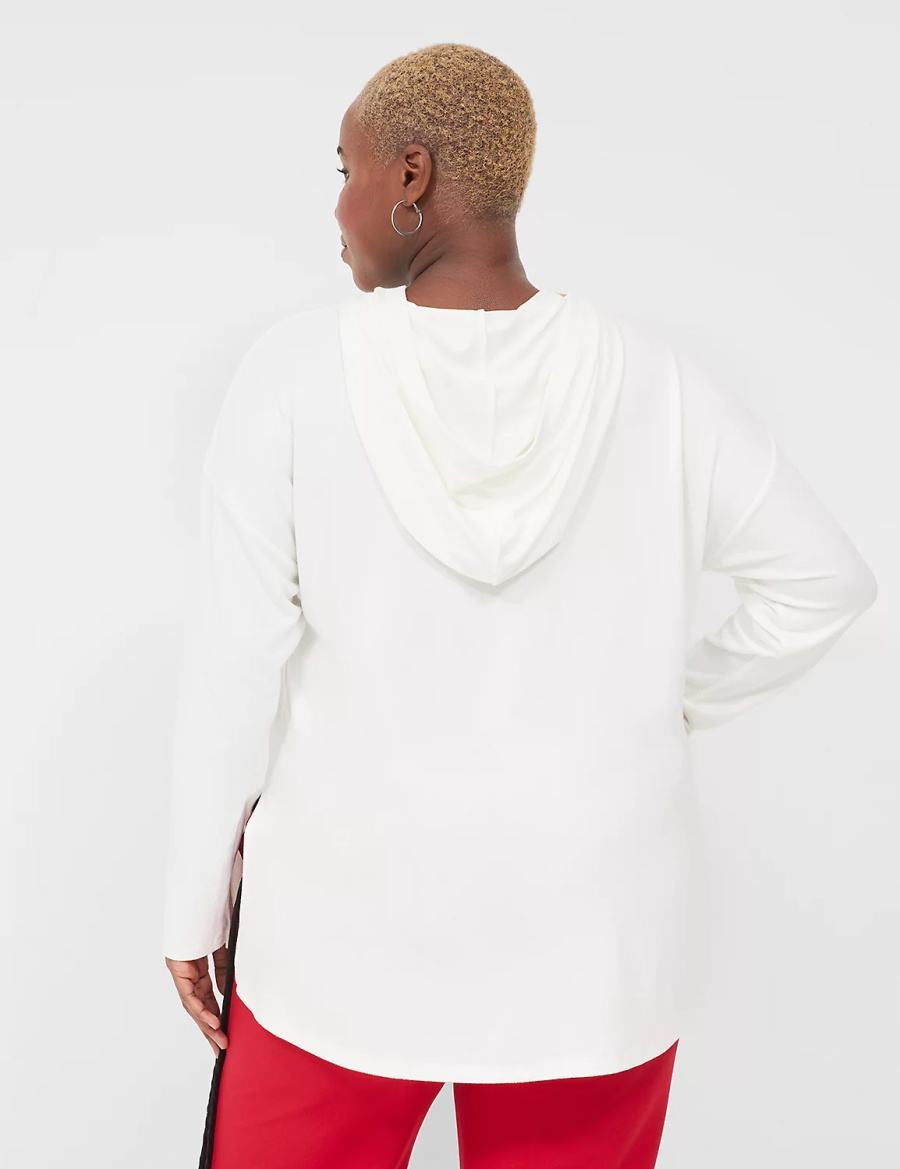 Lane Bryant Relaxed Love More Graphic Women Hoodie White | OLB8628BC