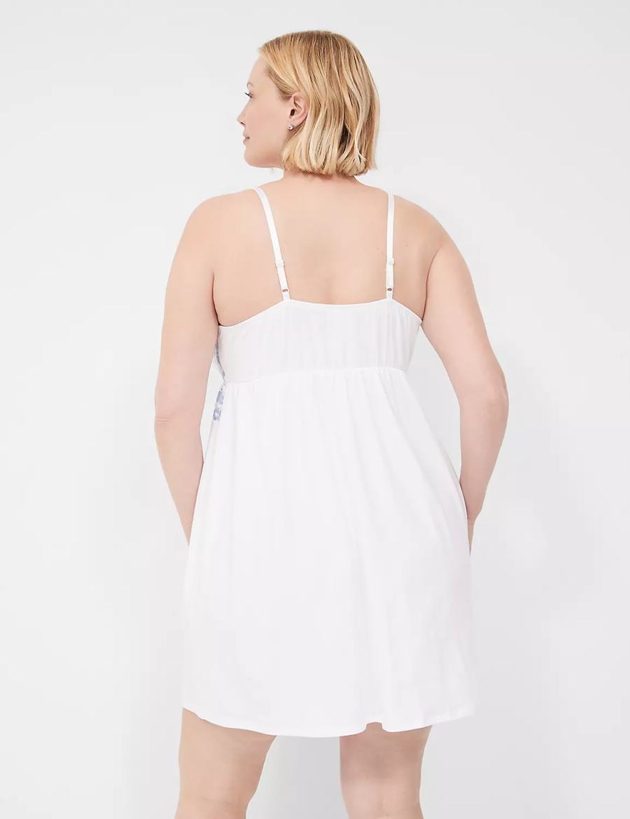 Lane Bryant Romance Lace Chemise Women Dress White | ZPW4047RU