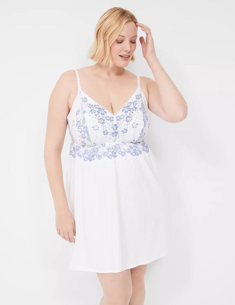 Lane Bryant Romance Lace Chemise Women Dress White | ZPW4047RU