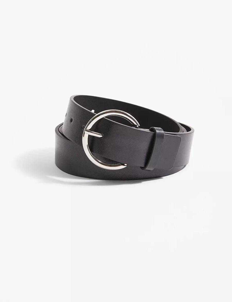 Lane Bryant Round Buckle Women Belts Black | LFC3588RF