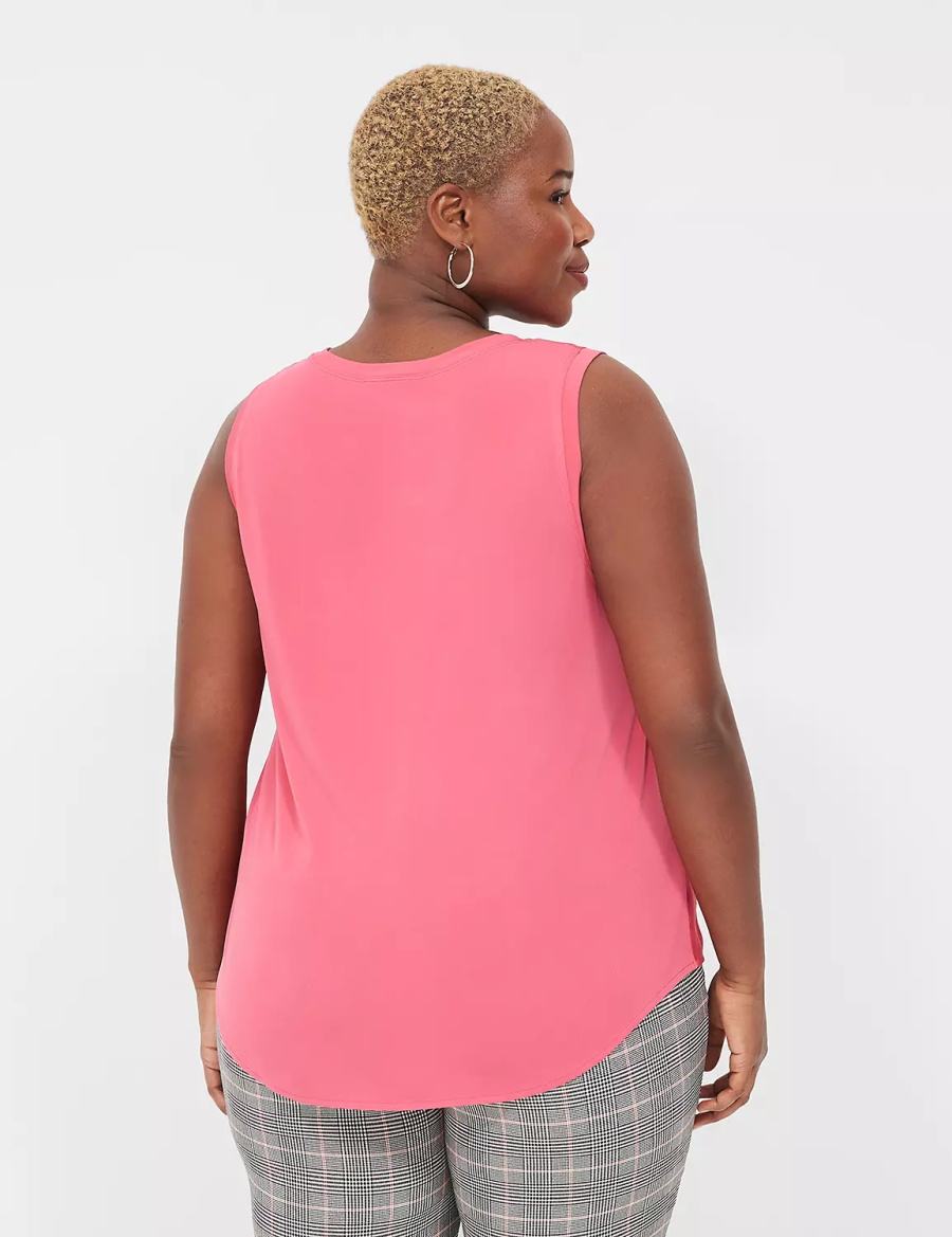 Lane Bryant Satin & Matte Jersey Women Tank Top Pink | UTN2745CL