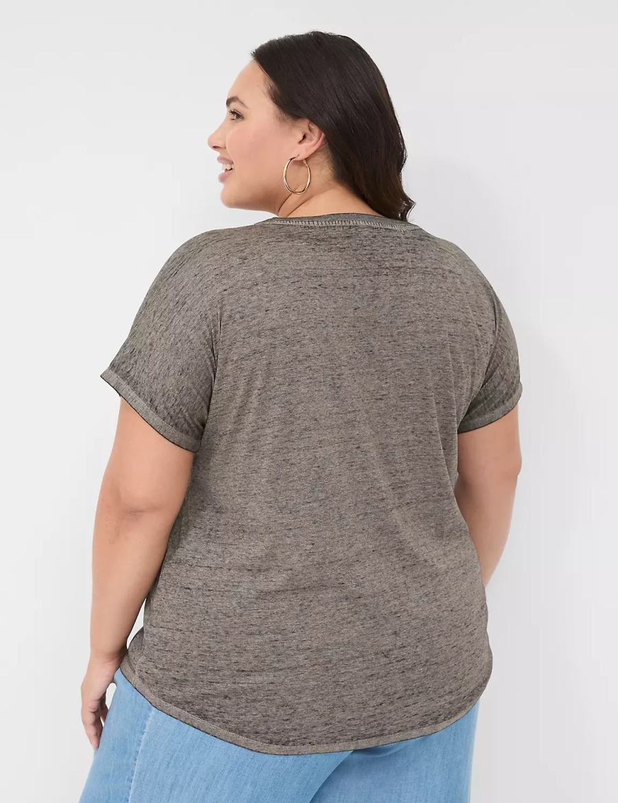 Lane Bryant Scoop-Neck Mickey Graphic Tee Women T Shirts Grey | PDY5390NB