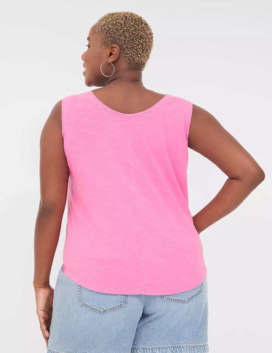 Lane Bryant Scoop-Neck Women Tank Top Pink | PZI6557EF