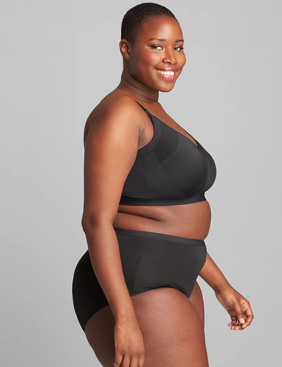 Lane Bryant Seamless Lightly Lined Nursing Women Bralettes Black | WBI3675EL