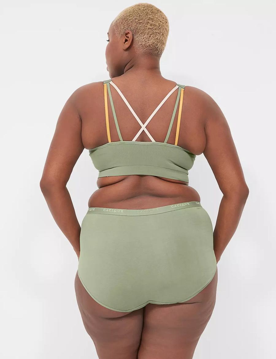 Lane Bryant Seamless Strappy-Back Women Bralettes Green | SQD1666LX