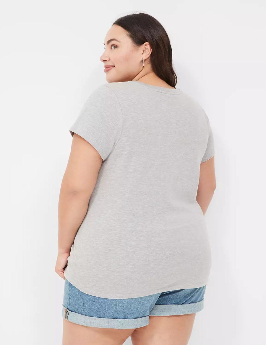 Lane Bryant See Good In All Things Graphic Tee Women T Shirts Grey | HEM7077FI