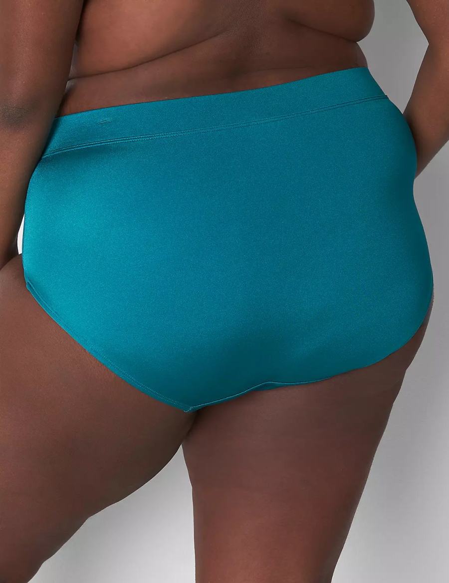 Lane Bryant Shimmer Swim Women Briefs Green | DNJ453YH