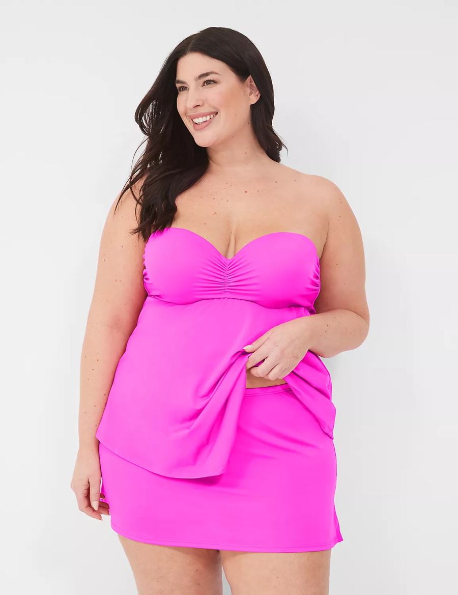 Lane Bryant Side Slit Swim Women Skirts Pink | SAV5665MS