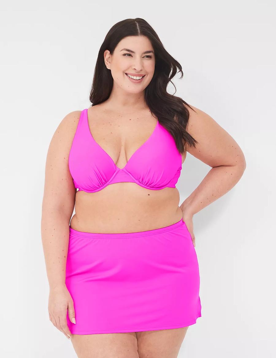 Lane Bryant Side Slit Swim Women Skirts Pink | SAV5665MS