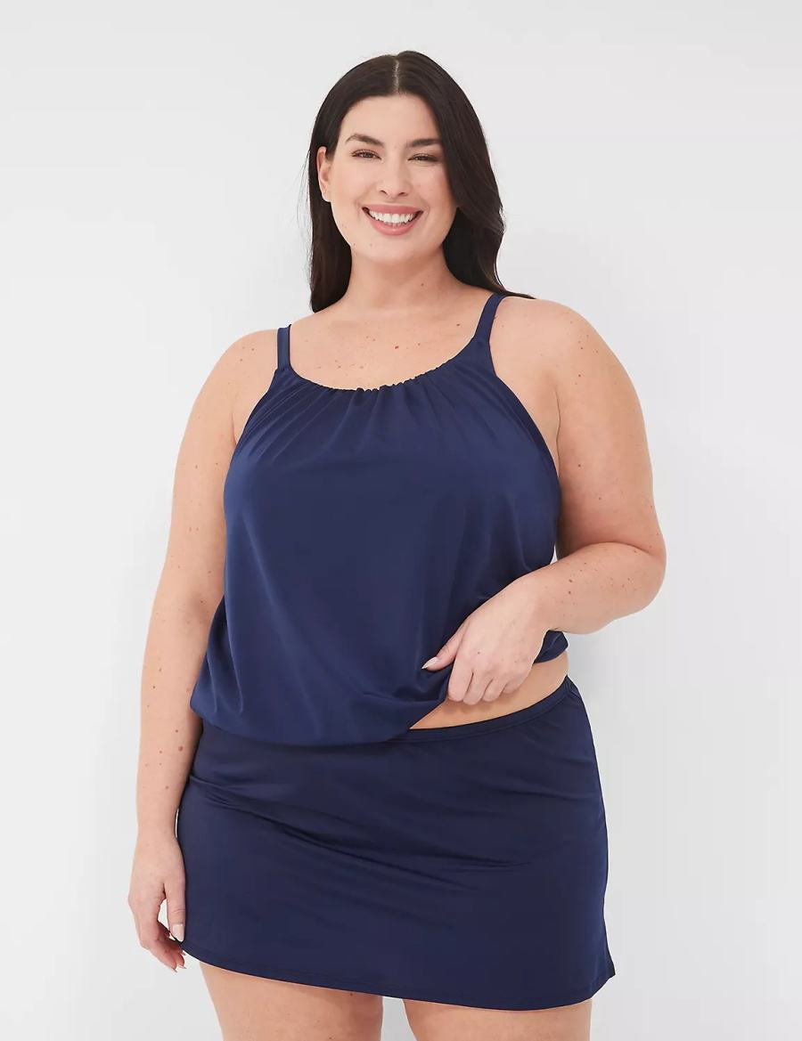 Lane Bryant Side Slit Swim Women Skirts Blue | LNY356QW