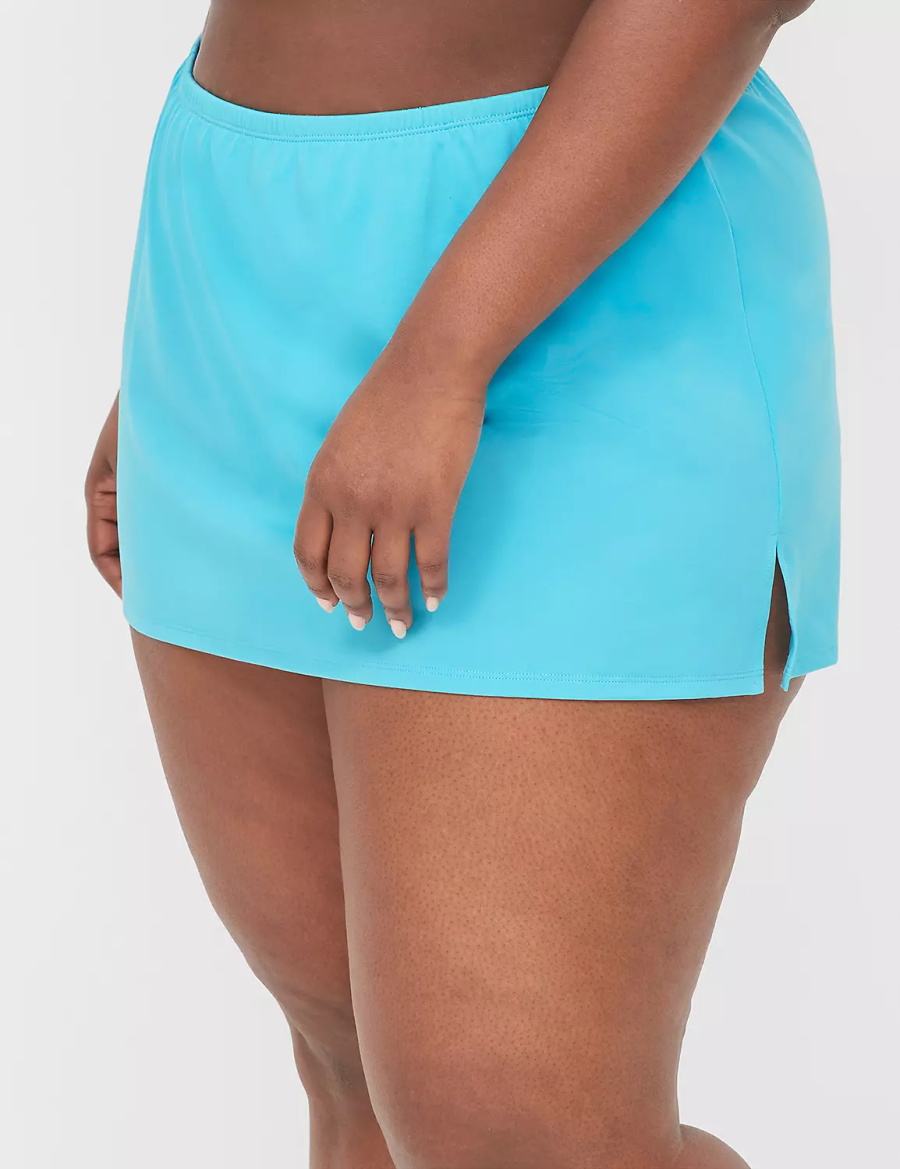 Lane Bryant Side Slit Swim Women Skirts Blue | GMN6379HN