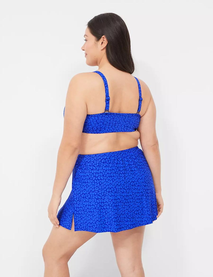 Lane Bryant Side Slit Swim Women Skirts Blue | LNR2131UW