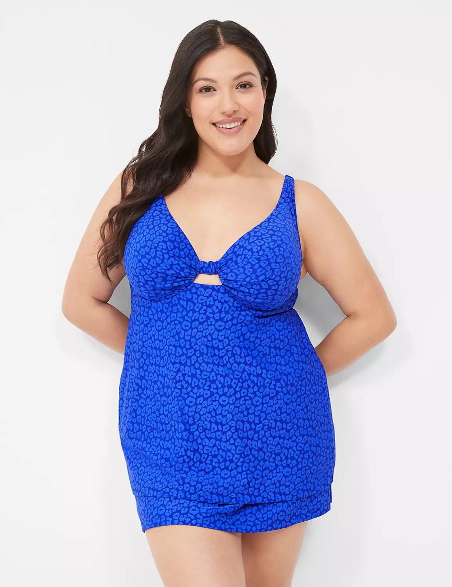 Lane Bryant Side Slit Swim Women Skirts Blue | LNR2131UW