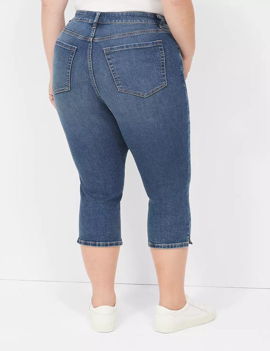 Lane Bryant Signature Fit High-Rise Pedal Women Jeans Dark Blue | VSC4116BY