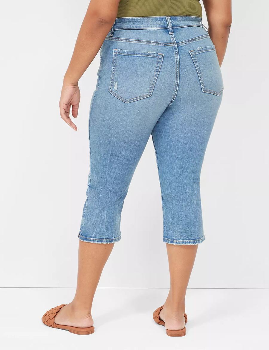 Lane Bryant Signature Fit High-Rise Pedal Women Jeans Blue | ZMG1643LH