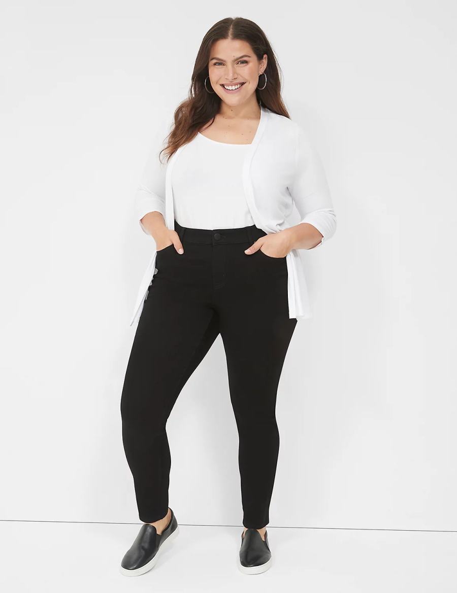 Lane Bryant Signature Fit Sateen Skinny Women Jeans Black | GFE7324TB