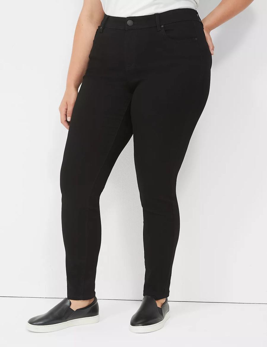 Lane Bryant Signature Fit Sateen Skinny Women Jeans Black | GFE7324TB