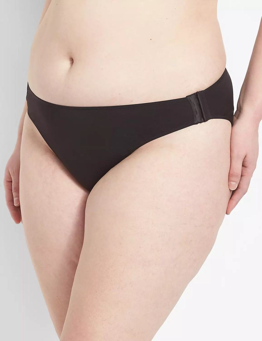 Lane Bryant Slick Chicks Adaptive High-Cut Women Briefs Black | FRL9472JJ